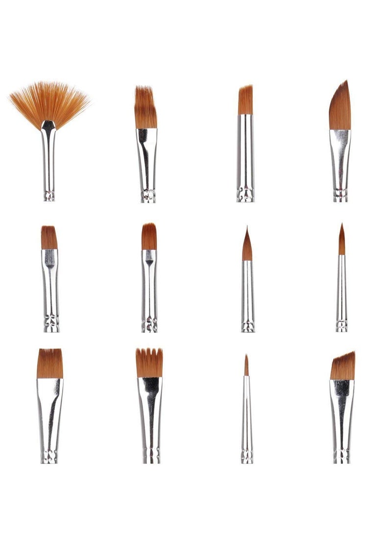 RIANZ RIANZ Painting Brushes Set of 12 Professional Round Pointed Tip Nylon Hair Artist Acrylic Paint Brush for Acrylic/Watercolor/Oil Painting  - Image 5