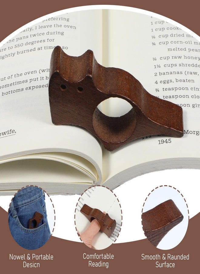 Tyqour Cat Wooden Thumb Book Page Holder Book Opener Holder for Reading Wood Bookmark Thumb Page Holders Gifts Accessories for Reading Lovers - Image 4