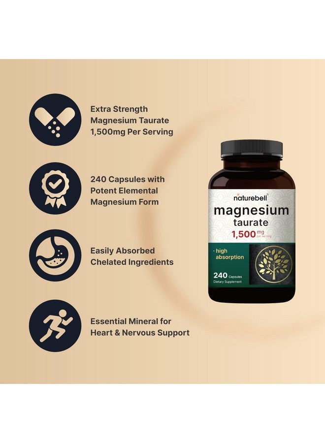 نايتشر بيل تورات المغنيسيوم ١٥٠٠ ملغ لكل حصة، ٢٤٠ كبسولة | مُخلَّب لامتصاص عالي - مكمل غذائي معدني للقلب والجهاز العصبي - غير مُعَدَّل وراثيًا، خالٍ من الغلوتين - Image 2