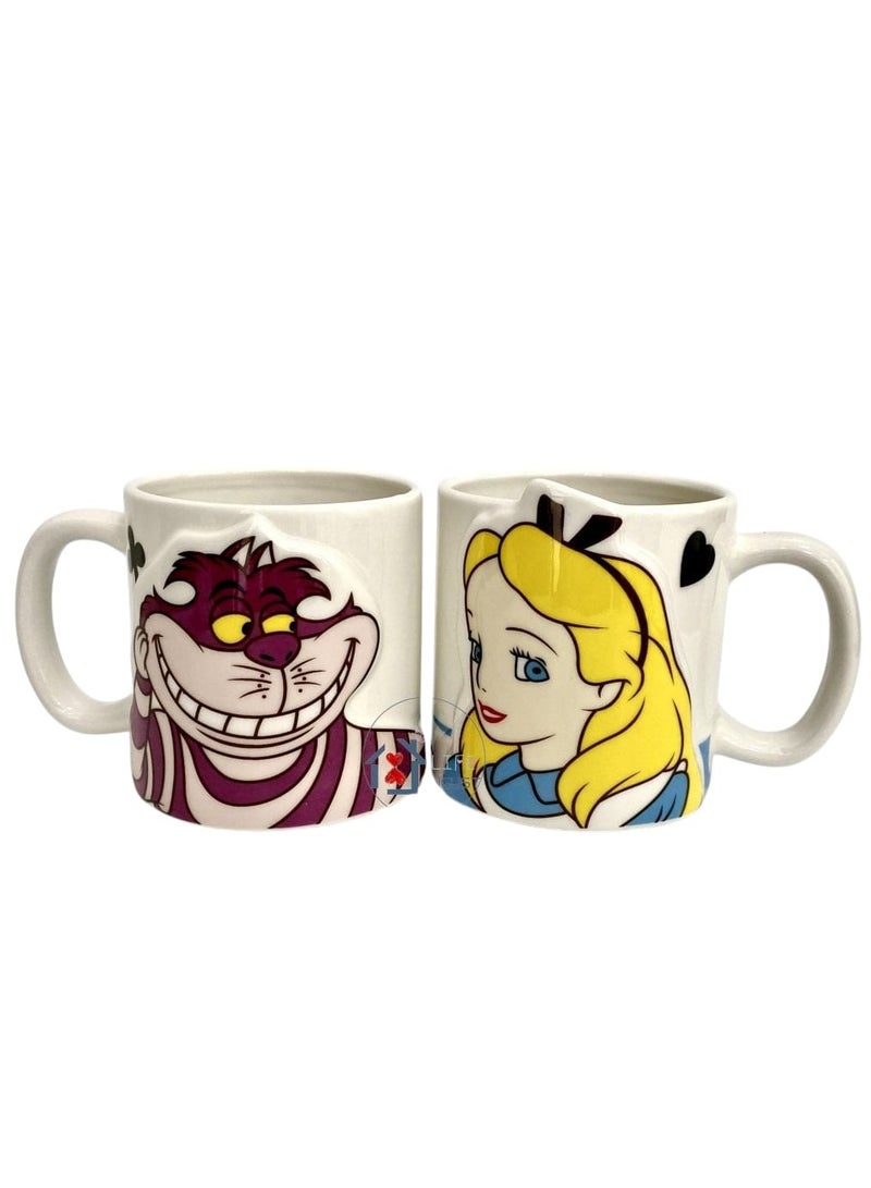 NATIONAL GIFT WORLD COMMERCIAL Pair of Alice in Wonderland Ceramic Mugs - Image 1
