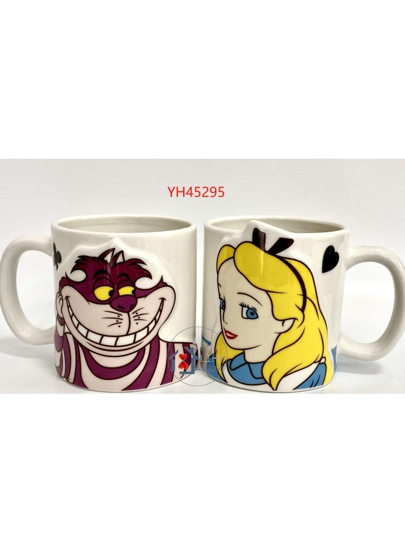 NATIONAL GIFT WORLD COMMERCIAL Pair of Alice in Wonderland Ceramic Mugs - Image 2