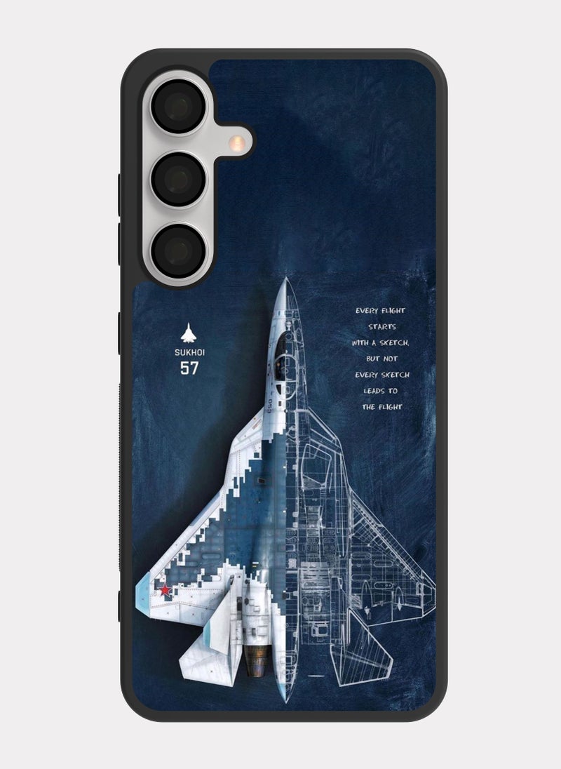 PXLAAT Samsung Galaxy S24 case cover Russian Sukhoi Su-57 Aircraft - Image 1