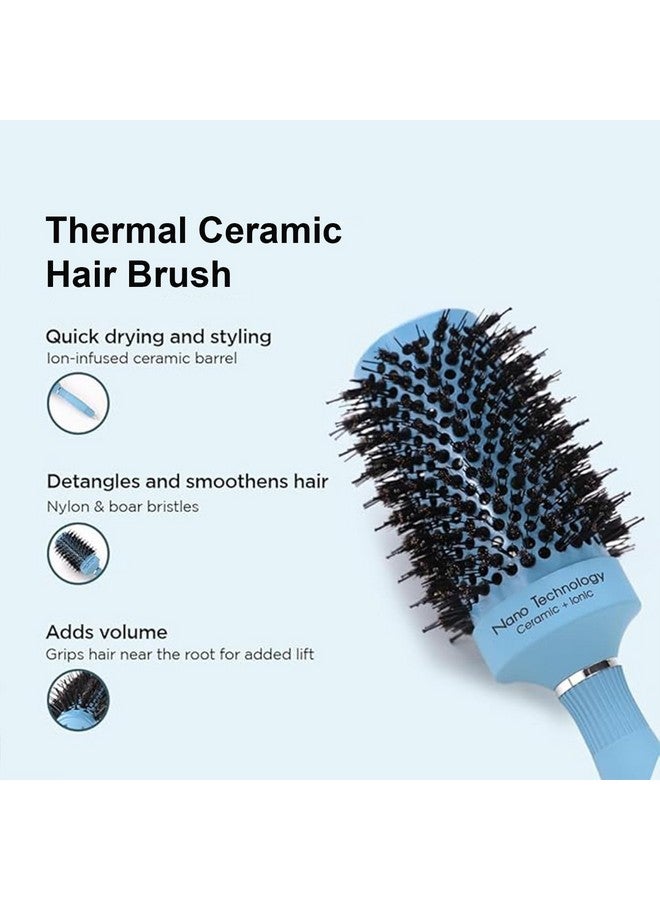 Hearts Hair Brush | Bristles Brush | Hair Brush With Paddle | Sharp Hair Brush For Woman | Suitable For All Hair Types | Tgx525..-C19P.. | Ice Blue & Purple - Image 2