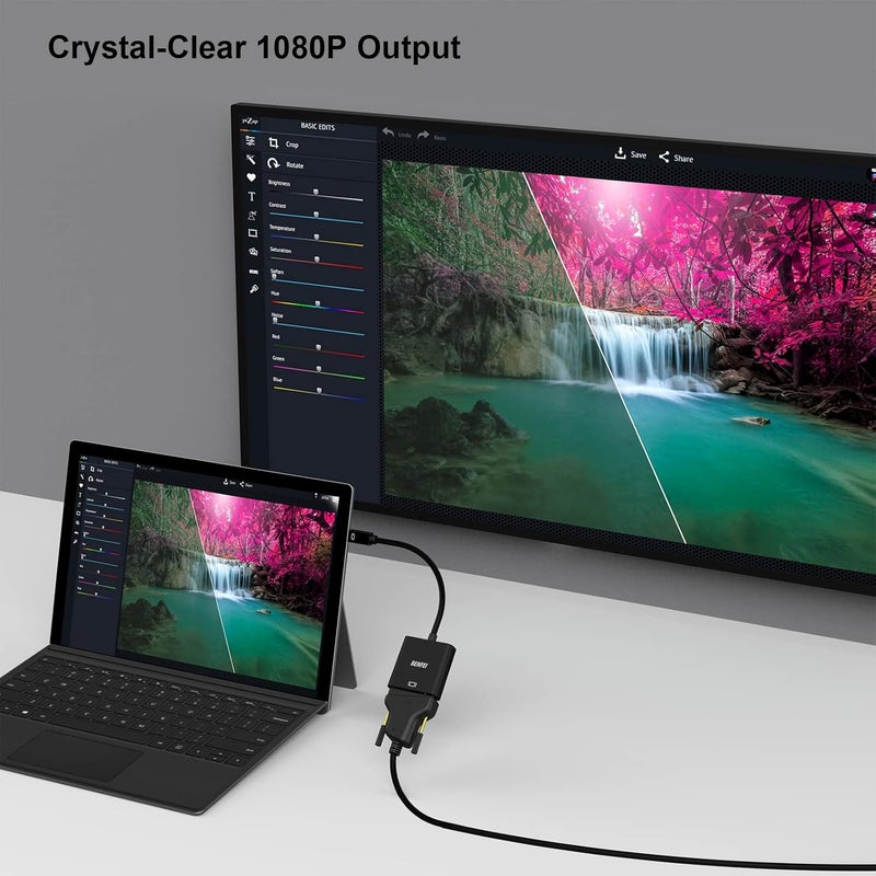 Benfei محول Mini DisplayPort إلى DVI 2 حزمة، موصل Mini DP إلى DVI (متوافق مع Thunderbolt) ذكر إلى أنثى متوافق مع MacBook Air/Pro، Microsoft Surface Pro/Dock، شاشة، جهاز عرض - Image 3