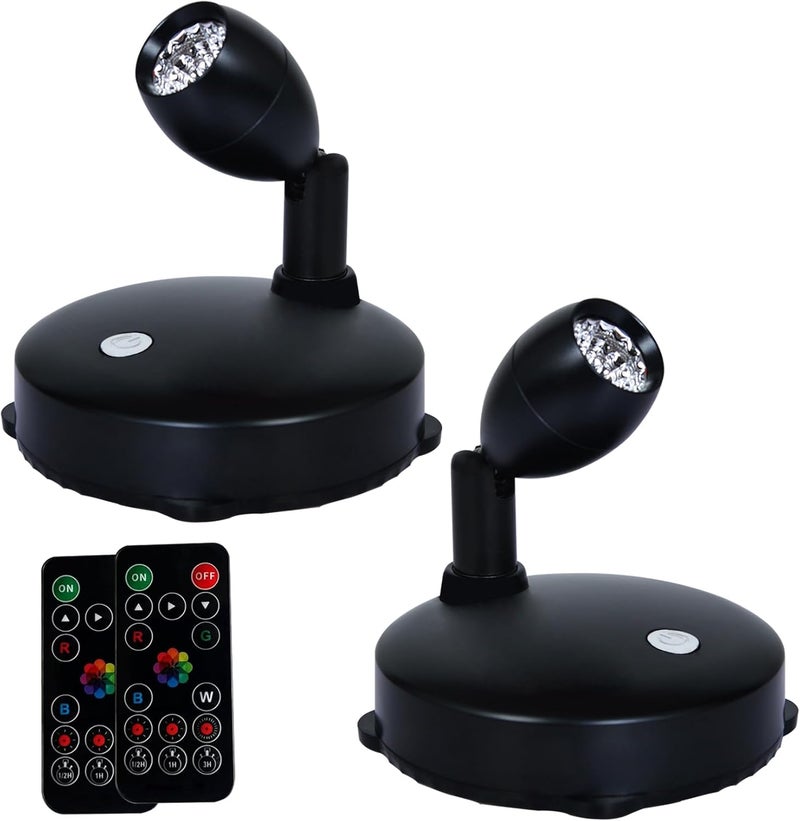 HAMVIDNE RGB Spotlight, Color Changing Indoor Spotlights with Remote, 2-Pack - Image 1