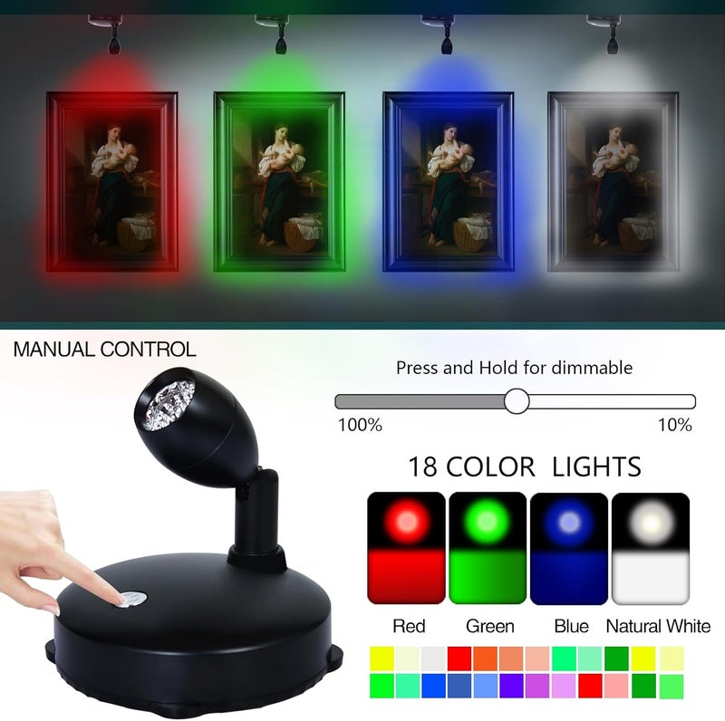 HAMVIDNE RGB Spotlight, Color Changing Indoor Spotlights with Remote, 2-Pack - Image 2