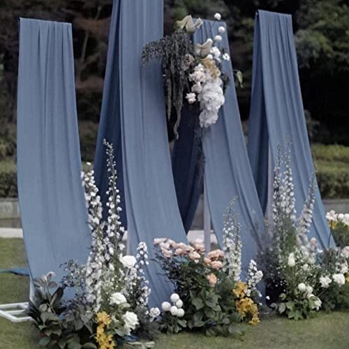MLMW Dusty Blue Chiffon Fabric by The Yard 10 Yards 60" Wide Wedding Arch Draping Fabric Sheer Material for Party Backdrop Arch Ceiling Decor - Image 5