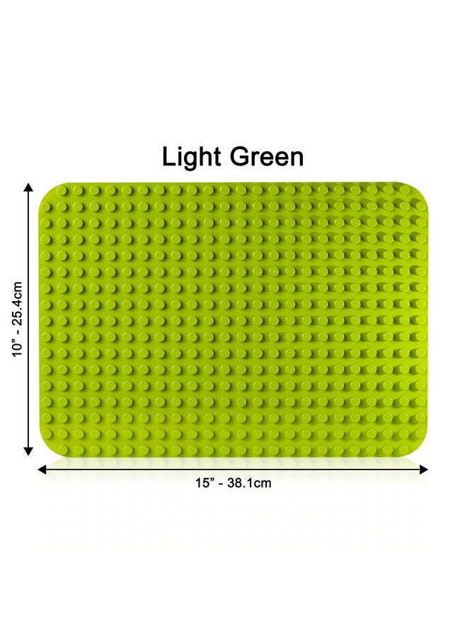 Apostrophe Games Apostrophe Games Building Block Base Plate for Large Blocks 15" x 10" (1x Light Green), Compatible with Major Brands, STEM Learning, for Ages 3+  - Image 2
