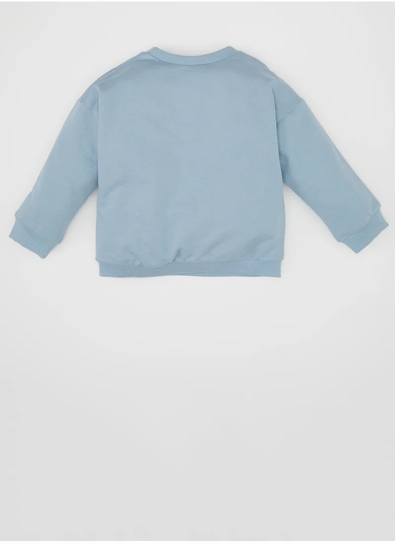 DeFacto Cotton Regular Fit Crew Neck Sweatshirt