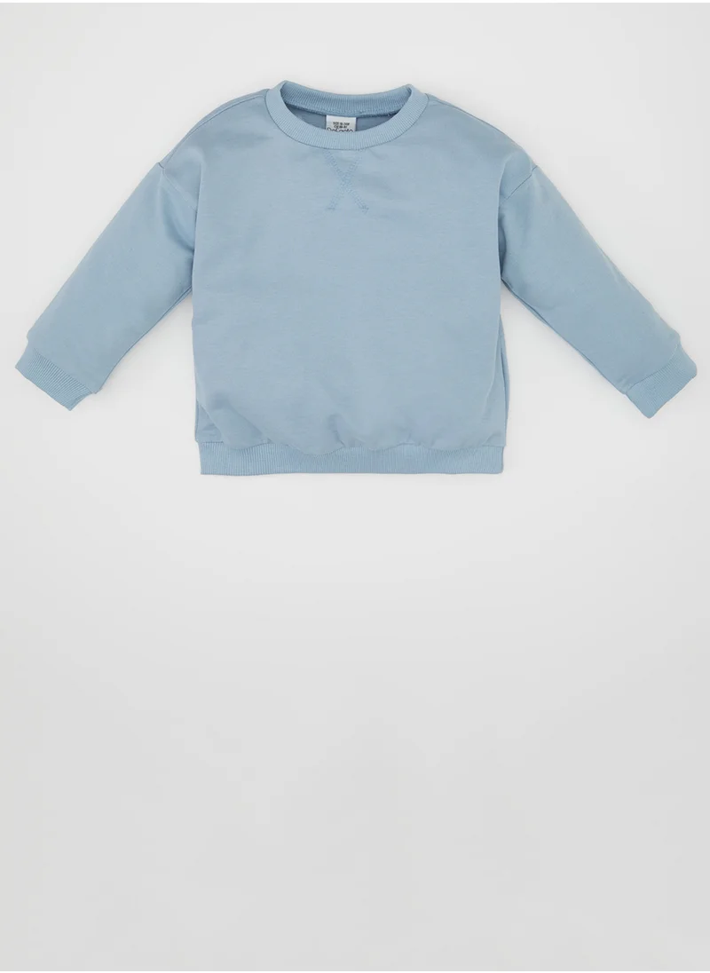 DeFacto Cotton Regular Fit Crew Neck Sweatshirt