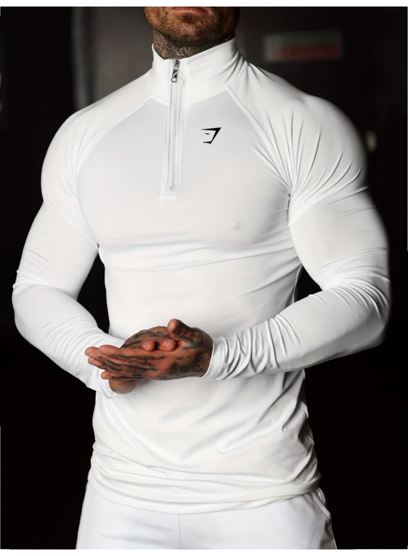 جيمشارك الرجال طول الكتف طويل الأكمام سحاب تصميم تناسب نحيف - Image 1