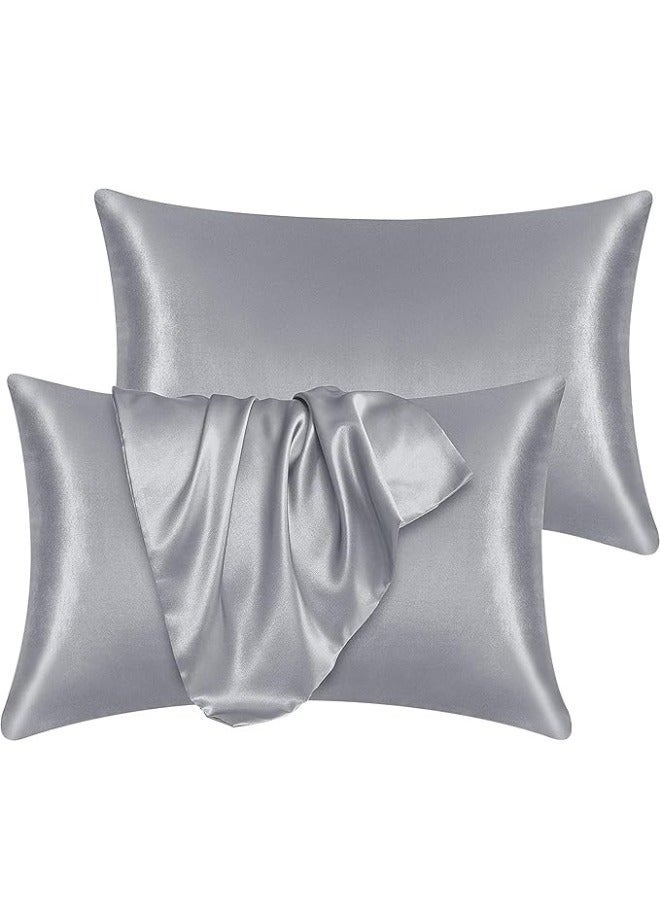 Hirospace 2PCS Satin Pillowcase for Hair and Skin-Soft Silky Pillow Covers for Sleeping-Satin Pillow Covers with Envelope Closure - Image 1