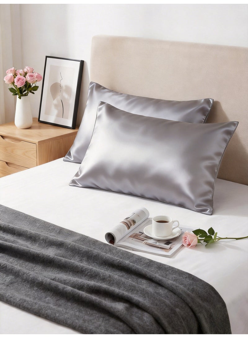 Hirospace 2PCS Satin Pillowcase for Hair and Skin-Soft Silky Pillow Covers for Sleeping-Satin Pillow Covers with Envelope Closure - Image 2