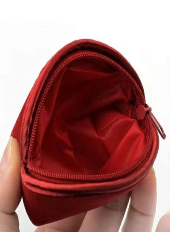 SUKPSY 6 Pcs Velvet Jewelry Bags with Zipper Gift Bags Purse Pouches Shell Shape Jewelry Organizer Box for Jewelry,Gift,Wedding Party,Christmas,Small Craft (Dark Red) - Image 3