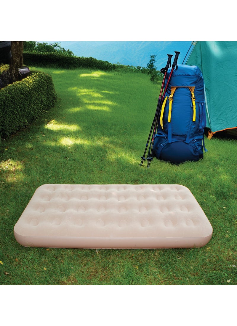 GREEN LION - Automatic Inflatable Mattress with Built-in Air Pump and Single Pillow / Camping Bed Sleeping Mat /Skin Friendly Fabric / Easy to Store /150 kg Load Capacity / Camping / Travel / Road Trips/Sleepovers/ Guest Bed - Beige - Image 1