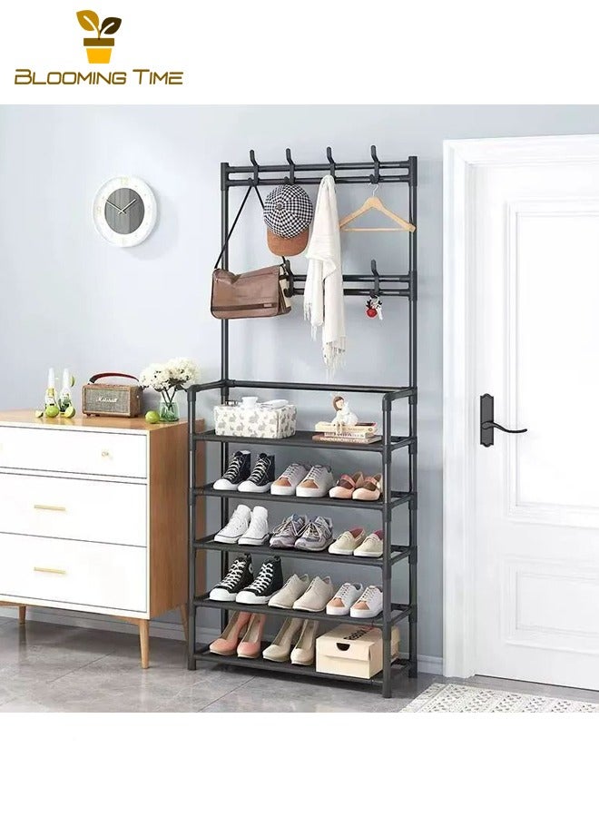 بلومنغ تايم بسيطة رف الأحذية في الباب ، المنزلية المتكاملة متعددة الوظائف متعددة الطبقات تخزين الأحذية الرف ، خزانة الأحذية ، مجموعة صغيرة الأحذية و قبعة الرف - Image 1