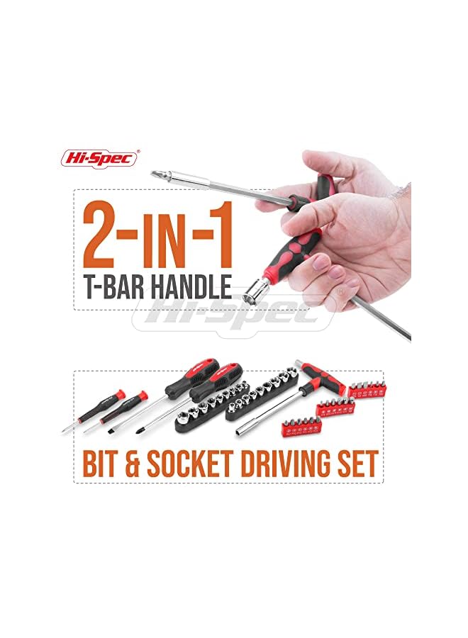 Hi-Spec 73 Piece Home & Garage Multi Tool Kit Set. Practical Hand Tools for DIY Repair & Maintenance in the Home, Garage and Workshop. All In a Swing-Door Carry Case - Image 4