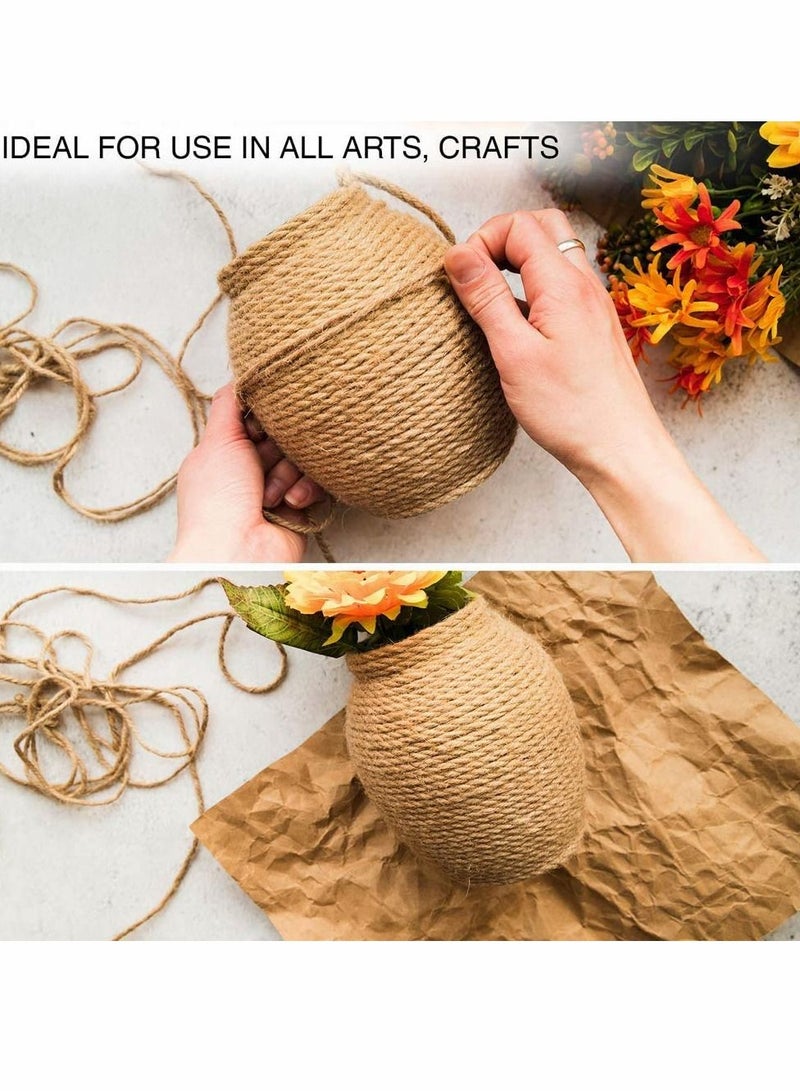 كاست ويف حبل الجوت 333 قدم 3 مم سلسلة خيوط الجوت الطبيعية السميكة لتغليف هدايا الزهور DIY الفنون والحرف اليدوية والديكور وتجميع البستنة وإعادة التدوير - Image 3