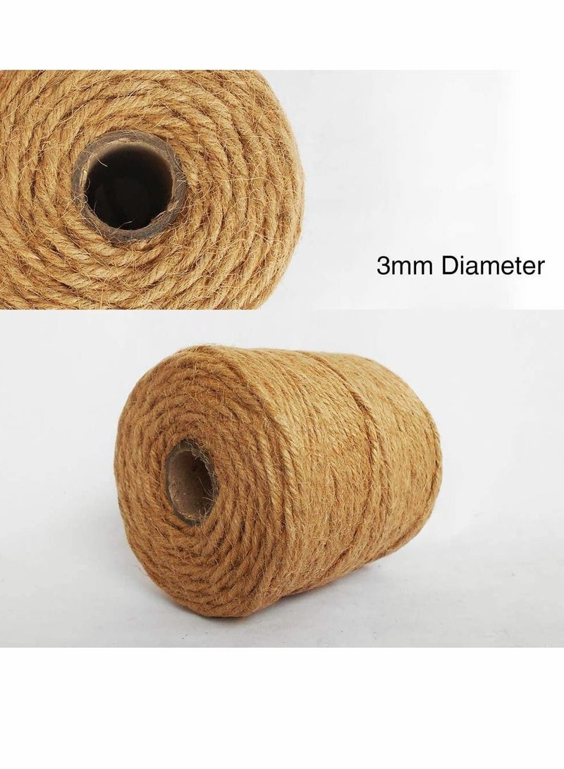 كاست ويف حبل الجوت 333 قدم 3 مم سلسلة خيوط الجوت الطبيعية السميكة لتغليف هدايا الزهور DIY الفنون والحرف اليدوية والديكور وتجميع البستنة وإعادة التدوير - Image 2