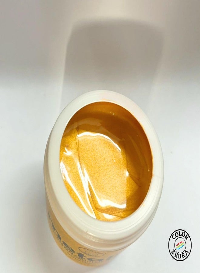 Color Zebra Acrylic Gold Metallic Paint - 100g (Pack of 1) | Metallic Paint for Wall Trim, Furniture, Crafts | Non Toxic Acrylic Metallic Paint for Professional Artists, Hobby Painters & Kids - Image 4