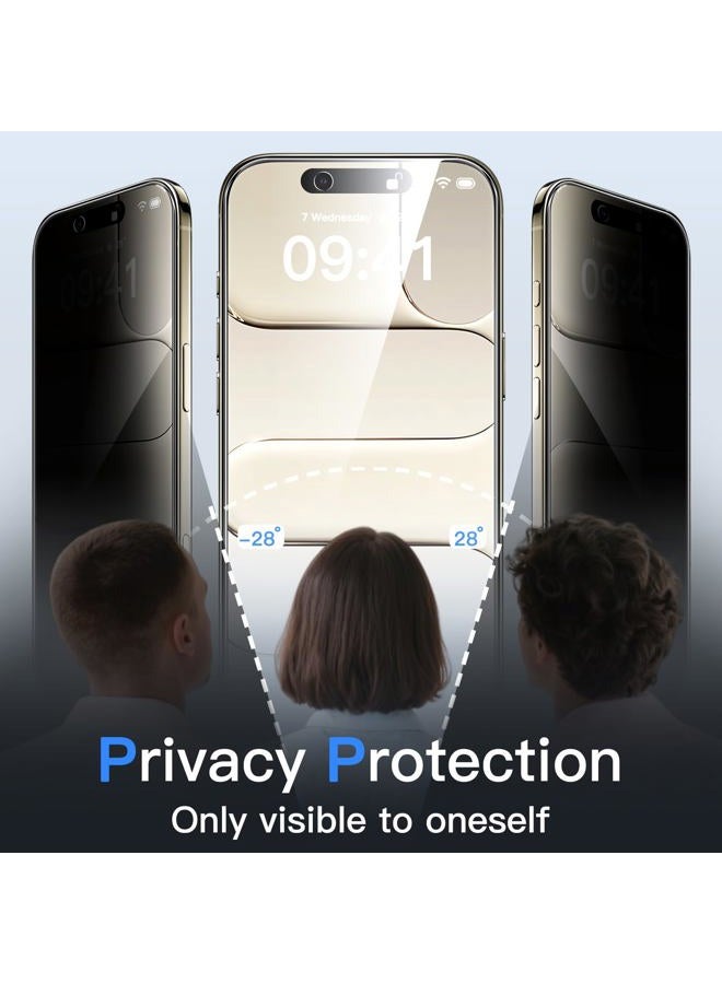 Jetech Privacy Screen Protector for iPhone Air, Anti-Spy Tempered Glass Film with Easy Installation Tool, 6.5-Inch Display, 2-Pack - Image 3