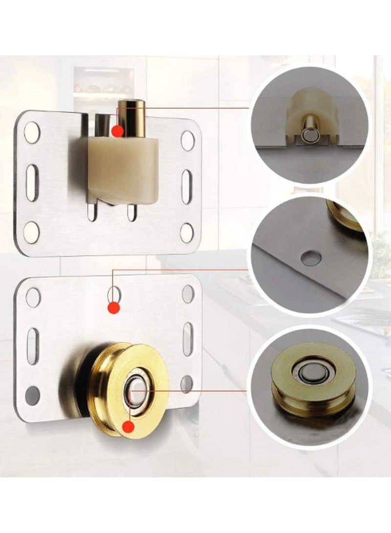 SYOSI 2Pcs Sliding Door Roller Mute Nylon Wheels Gear Track Kits, 30mm Furniture Roller Wheels Sliding Wheels, Sliding Door Fittings Heavy Duty Door Runner for Wardrobe Cabinet  - Image 3