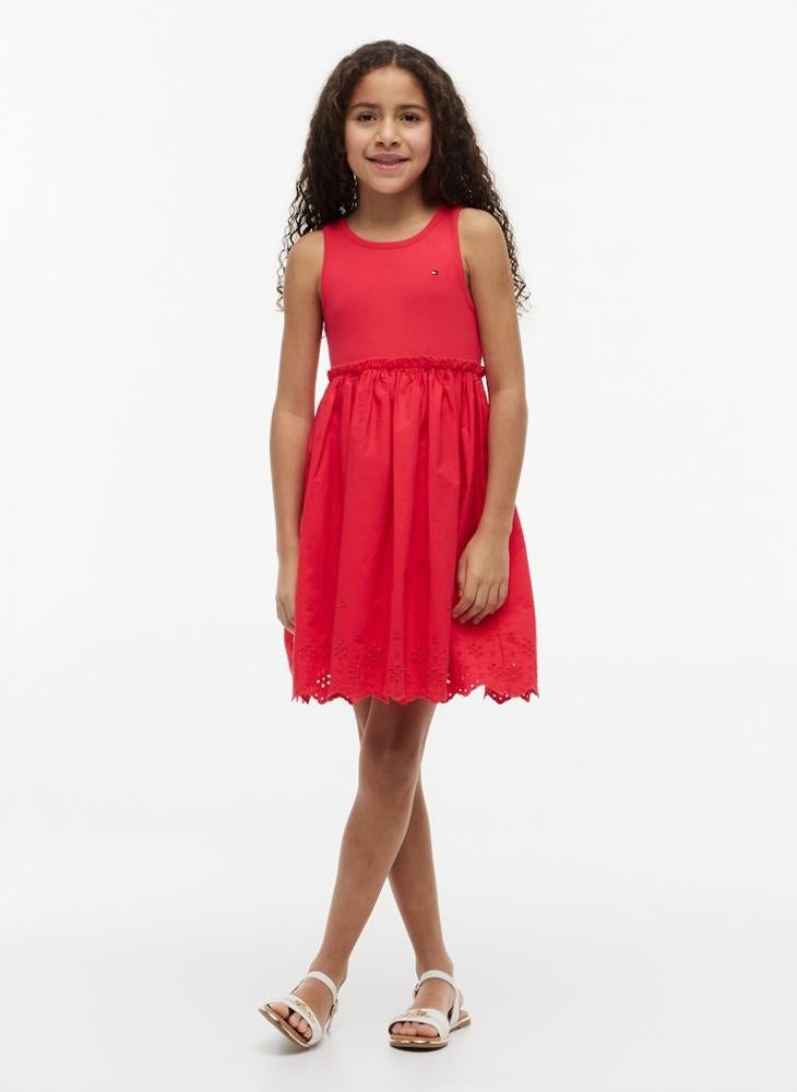 TOMMY HILFIGER Broderie Anglaise Sleeveless Dress - Image 1