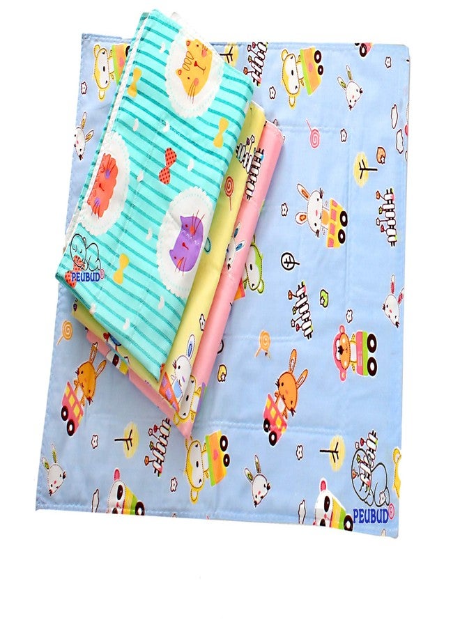 Peubud Cotton Sheets for Babies/Waterproof Nappy Changing/Bed Protector/Cotton Foam Cushioned Sleeping Mat Pack of 3 (Multicolor) (610.0mm L X 457.0mm W) - Image 3