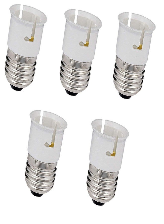 LOGRO E27 to B22 Plastic Screw Base Socket Lamp Holder Light Bulb Converter Adapter (Black and White)-5 Pieces - Image 1
