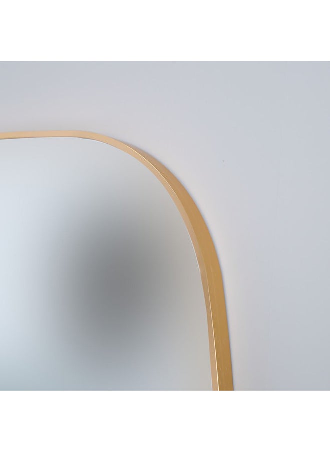 DANUBE HOME Petite Squared Oval Frame Mirror | Modern Wall Mounted Mirror Decorations For Vanity, Living Room, Bedroom And Bathroom 60X90X2.8 CM - Brushed Gold  - Image 3