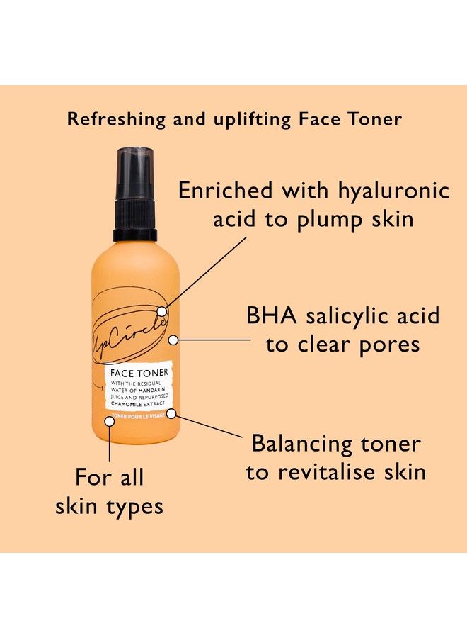 UpCircle Face Toner With Hyaluronic Acid + Salicylic Acid 3.5Oz For Balancing Plumping + Soothing Mandarin Fruit Water Chamomile Extract + Glycerin Natural Vegan + Crueltyfree - Image 3