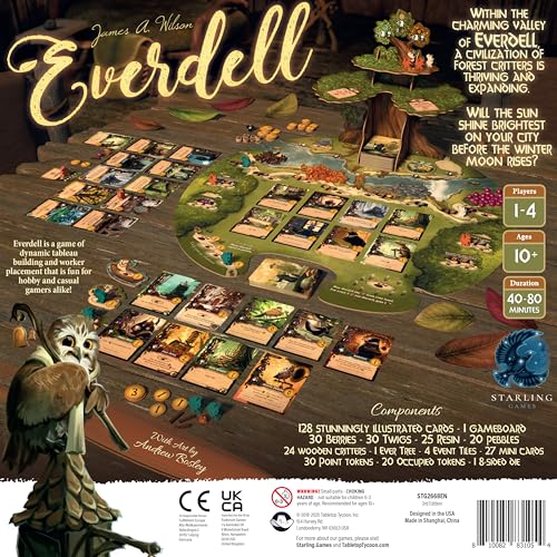 STARLING GAMES Everdell Board Game – Strategic Worker Placement & Tableau Building Game for Adults & Teens, 1–4 Players, Age 14+, Award-Winning Tabletop Fantasy Game - Image 2