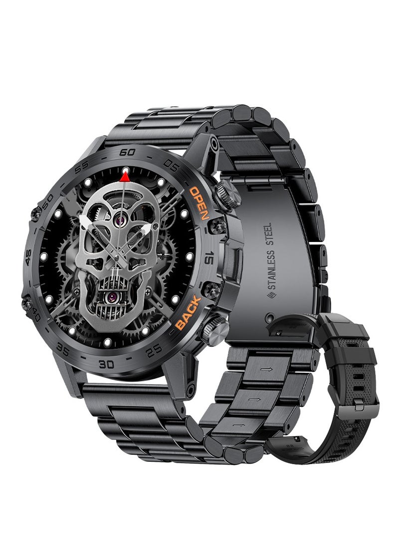 LIGE Smart Watch Men Waterproof AMOLED Screen Bluetooth Call Fitness Sports Smartwatch Health Monitoring Black  - Image 1