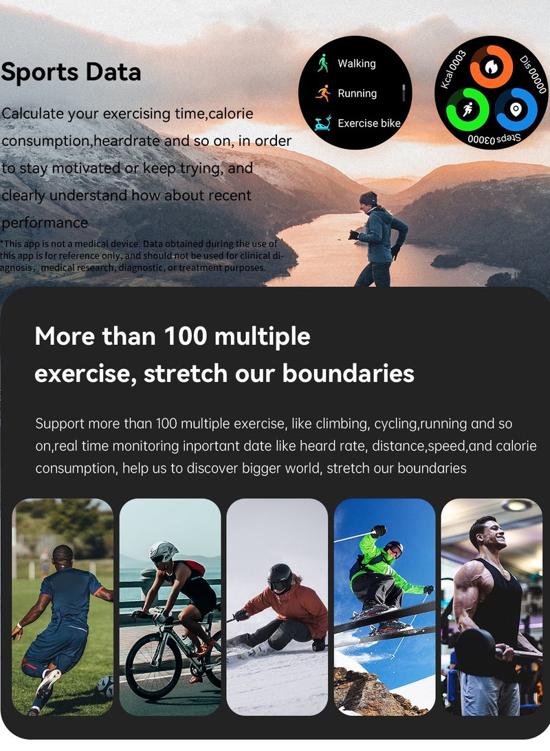 LIGE Smart Watch Men Waterproof AMOLED Screen Bluetooth Call Fitness Sports Smartwatch Health Monitoring Black  - Image 4