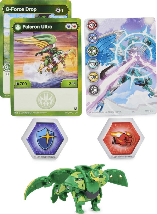 Bakugan Ultra, Falcron, 3-inch Tall Geogan Rising Collectible Action Figure and Trading Card - Image 2