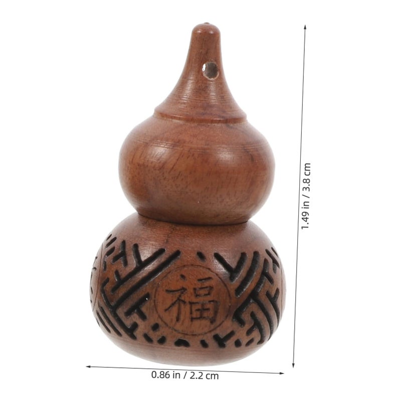 Natural Wood Carved Gourd Sculpture Beads Container For Home Office Decor Fragrance Diffusion - Image 3