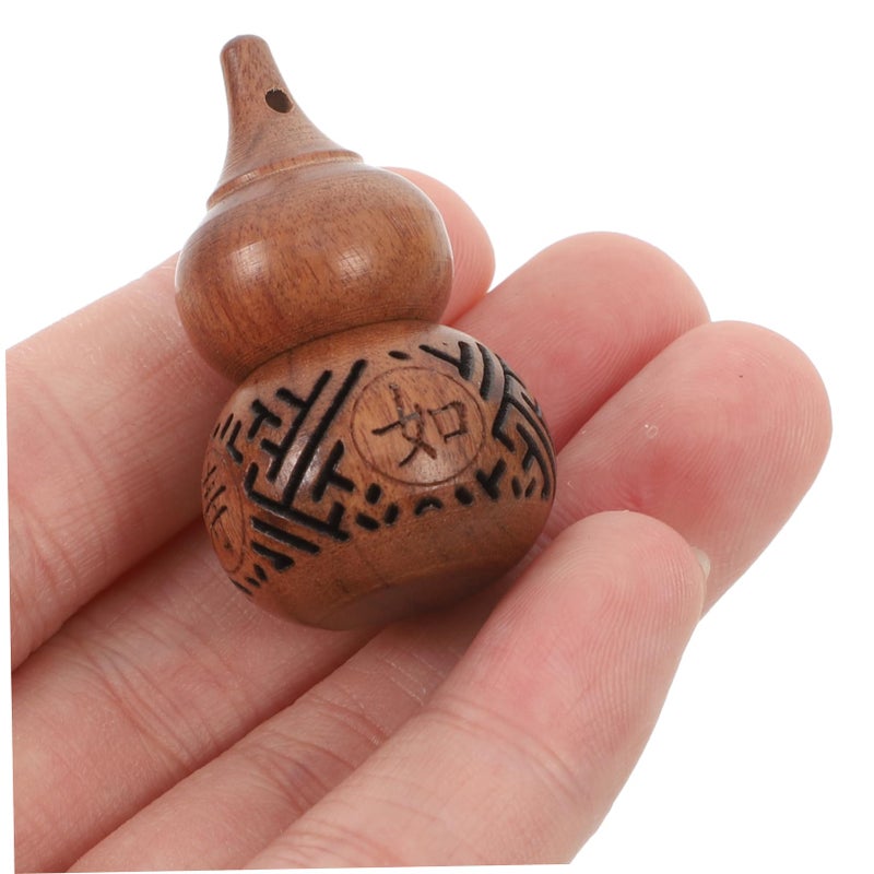 Natural Wood Carved Gourd Sculpture Beads Container For Home Office Decor Fragrance Diffusion - Image 4