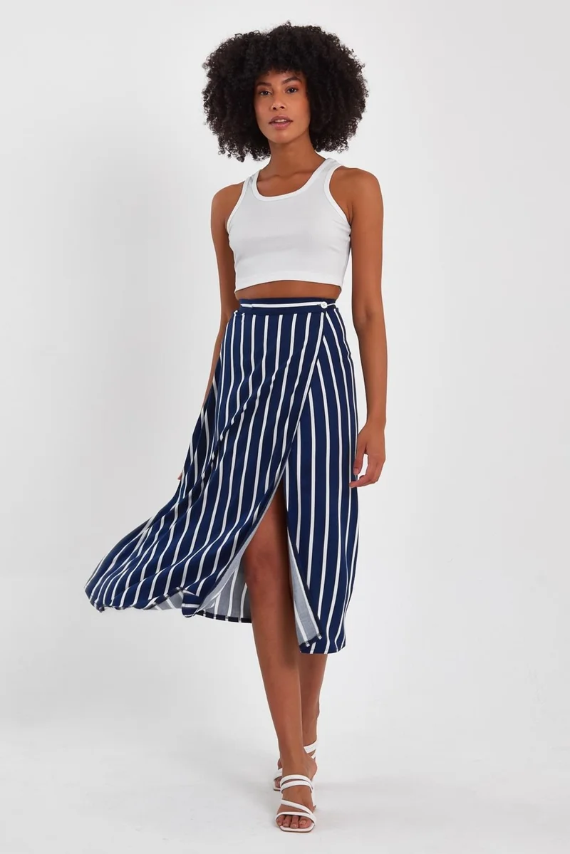 الكسندر جاردي Striped Patterned Loincloth Long Skirt B23-0023