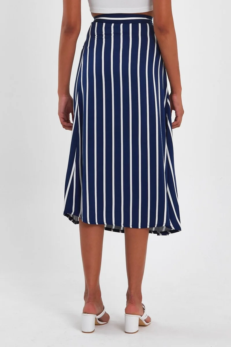 الكسندر جاردي Striped Patterned Loincloth Long Skirt B23-0023