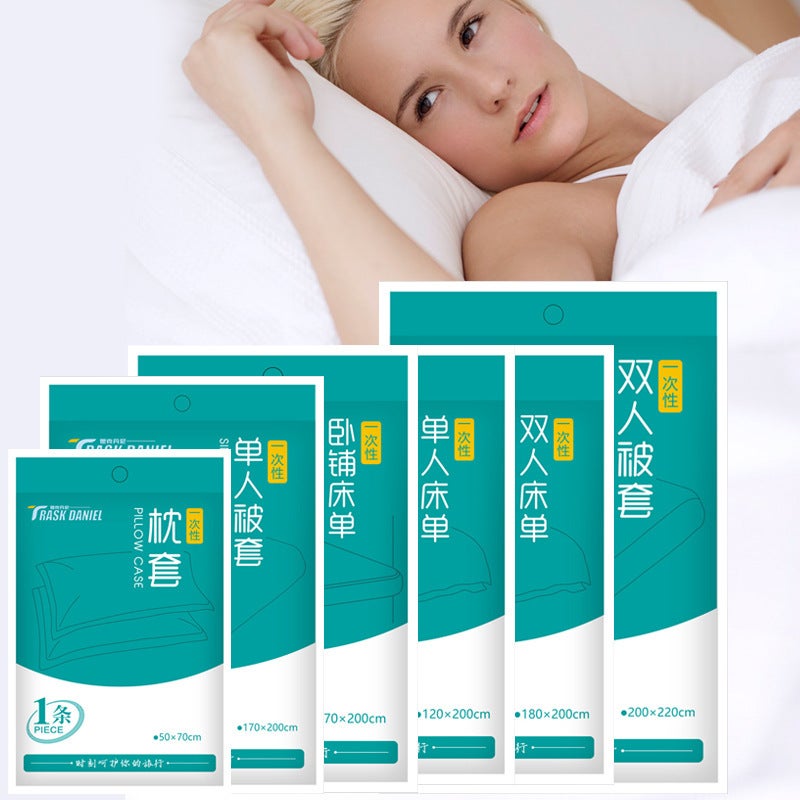 Disposable Travel Essentials Four-Piece Bedding Set – Towels, Bed Sheets, and Quilt Covers - Image 5