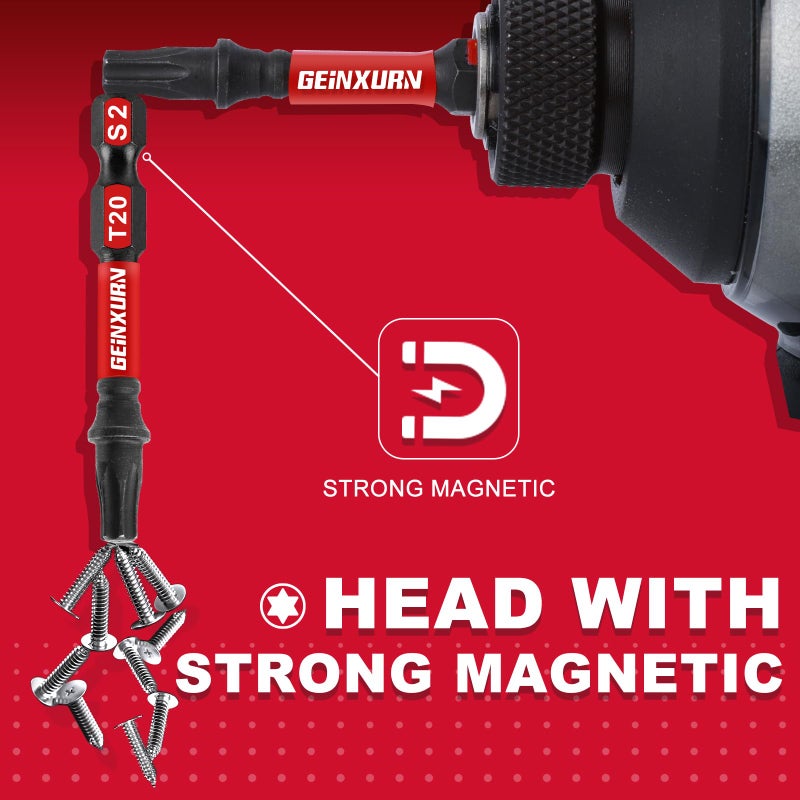 Geinxurn 30 Pieces (T7-T40) Impact Screwdriver Bit Set, Magnetic Multi-Torx Head Power Bits,S2 Alloy Steel Star Bits with 1 Pc Impact Bit Holder and Storage M-Box - Image 5