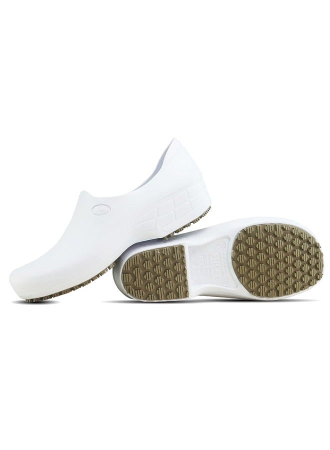Sticky Nursing Shoes Women - Chefs - Kitchen - Nurses - Clogs for Work - Waterproof Non Slip, White, 9.5 - Image 4