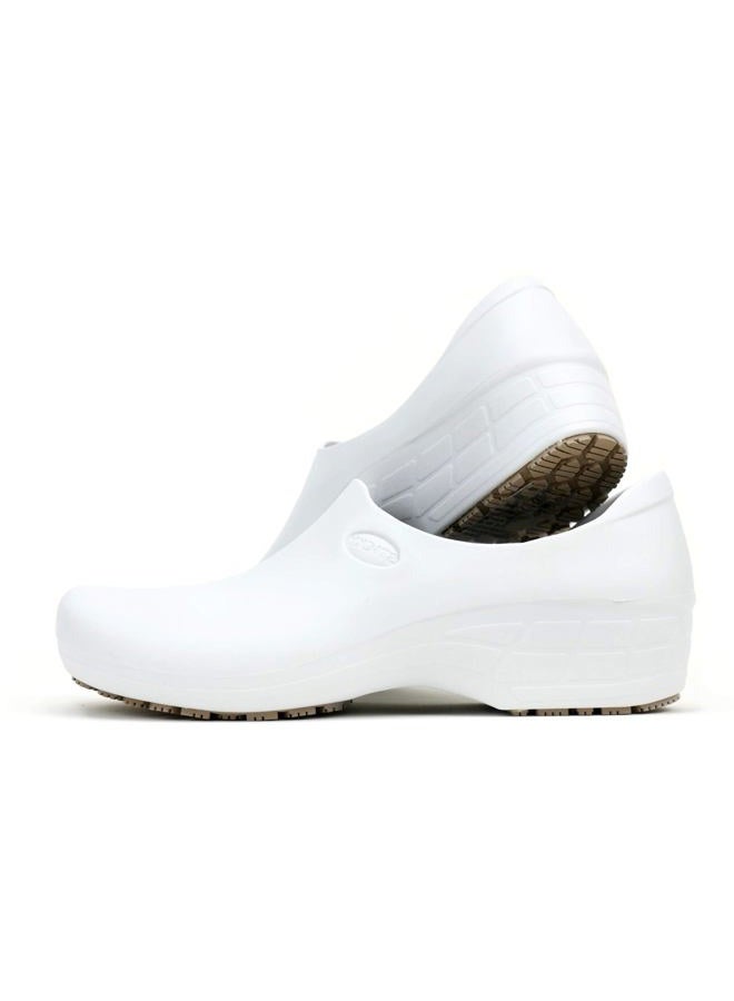 Sticky Nursing Shoes Women - Chefs - Kitchen - Nurses - Clogs for Work - Waterproof Non Slip, White, 9.5 - Image 1