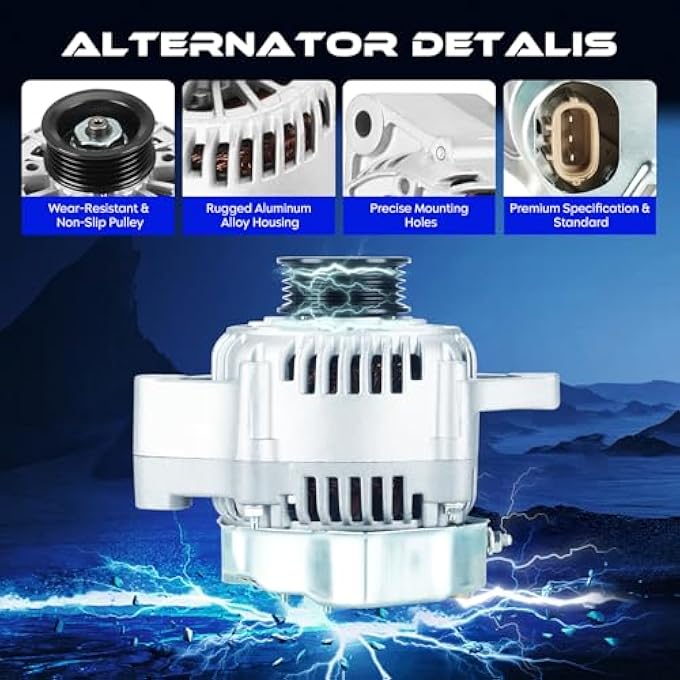 SEHNSUCHT Alternator Replacement New Fit for Toyota 4Runner 1996-1999 2.7L, for Toyota T100 1997-1998 2.7L, for Toyota Tacoma 1997-1999, High Output Alternator Replace for 13673 27060-75170 - Image 2