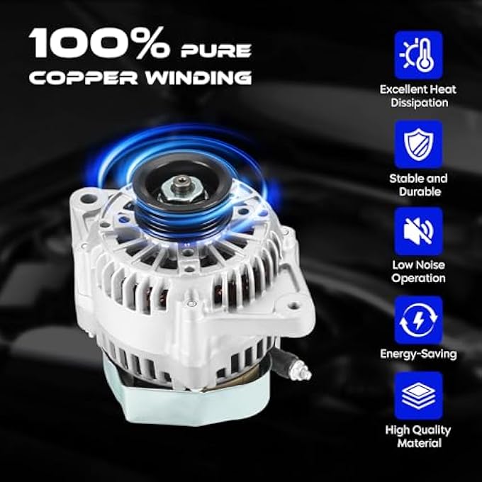 SEHNSUCHT Alternator Replacement New Fit for Toyota 4Runner 1996-1999 2.7L, for Toyota T100 1997-1998 2.7L, for Toyota Tacoma 1997-1999, High Output Alternator Replace for 13673 27060-75170 - Image 5