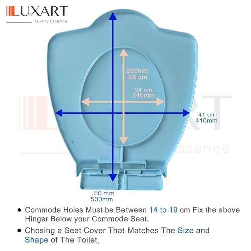 LUXART Toilet Seat Cover 19.5L x 16W Inc Indian Commode Oval Seat Cover With Round Edge | Non-Soft Close Commode Cover With Installation Kit | PP Western Toilet Cover For Bathroom, Commercial Use - Image 4