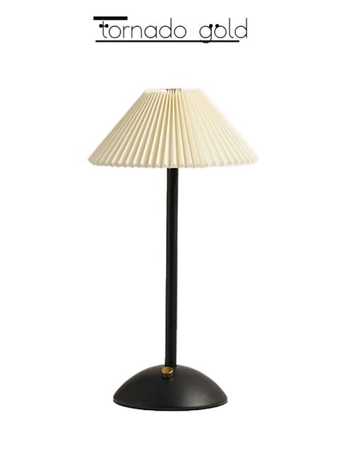 LED Table Lamp Bed Pleated Atmosphere Lamp Black 29.8x16.5cm