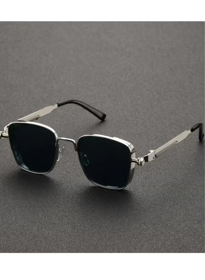 Retro Vintage Steampunk Sunglasses Unisex, Golden Square Metal Frame Fashion Eyewear,  UV400 Glasses for Men Women - Image 4