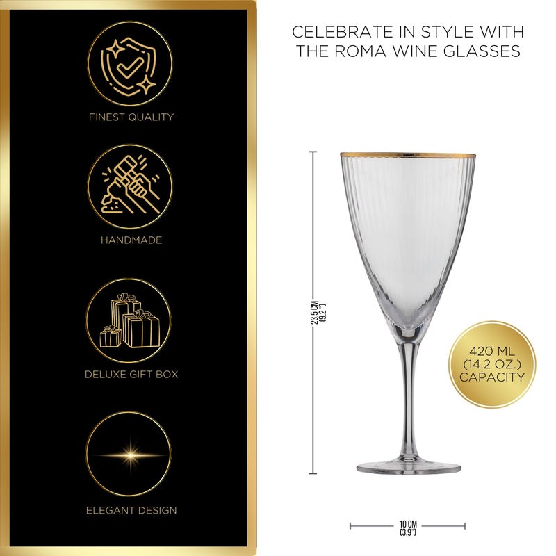 Ravenhead Roma Wine Glasses Set of 2 420ml - Image 5