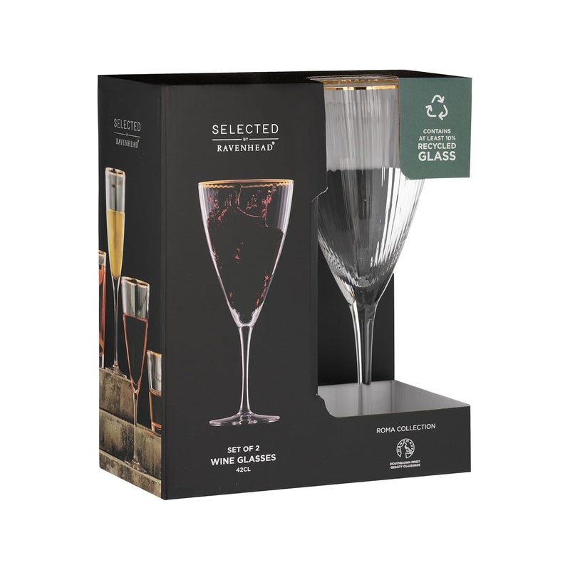 Ravenhead Roma Wine Glasses Set of 2 420ml - Image 2